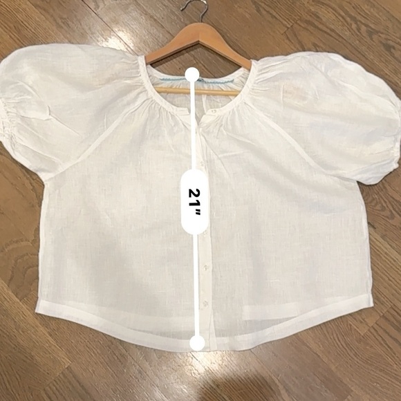 Sundance Graceful Days White 100% Linen Button Top minimalist boho bohemian B19 - Picture 10 of 10